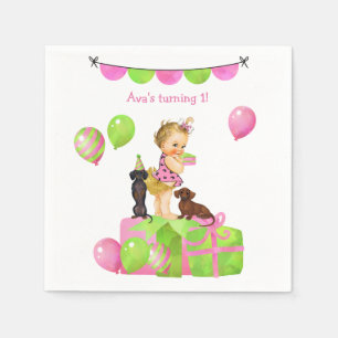 Ruffled Pants Baby Girl Dackel Napkins Serviette