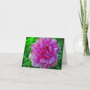Ruffled Pink Spring Flower Floral Note Card Dankeskarte