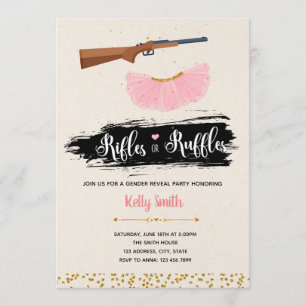 Ruffles oder Gewehre Geschlecht offenbaren Party E Einladung