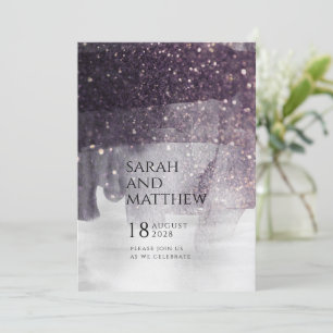 Rufhochzeit von Funkeln und Silbervorhängen Einladung