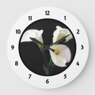 Rufnummernuhr mit Calla Lilly Große Wanduhr