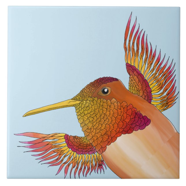 Rufous Hummingbird auf einer Keramik Fliese (Vorderseite)