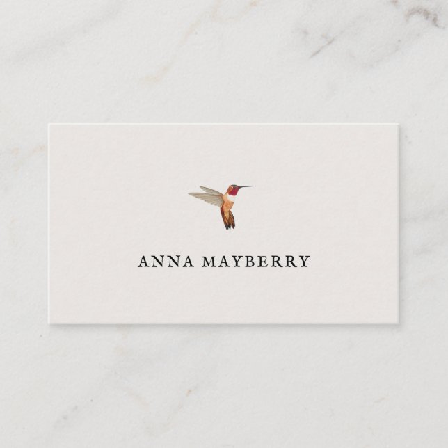 Rufous Hummingbird Business Card Visitenkarte (Vorderseite)