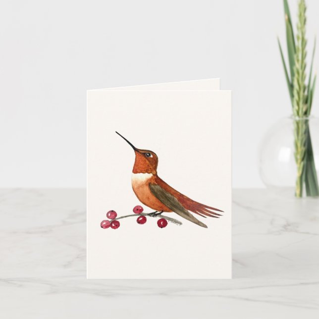 Rufous Hummingbird Grußkarte Karte (Vorderseite)