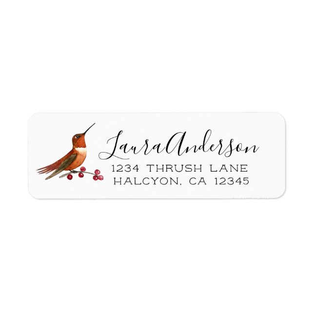 Rufous Hummingbird-Label (Vorne)