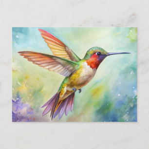 Rufous Hummingbird-Malerei Postkarte