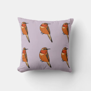 Rufous Hummingbird Polka Dot Throw Pillow Kissen