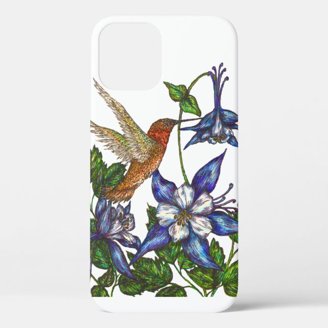 Rufous Hummingbird und Columbine Case-Mate iPhone Hülle (Rückseite)