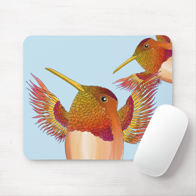 Rufous Hummingbirds auf einem Mauspad (Mit Mouse)