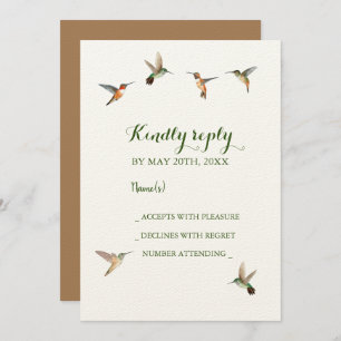 Rufous Hummingbirds Wedding RSVP Einladung