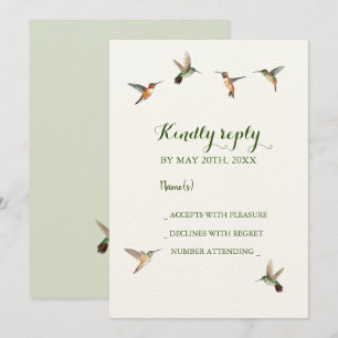 Rufous Hummingbirds Wedding RSVP Einladung