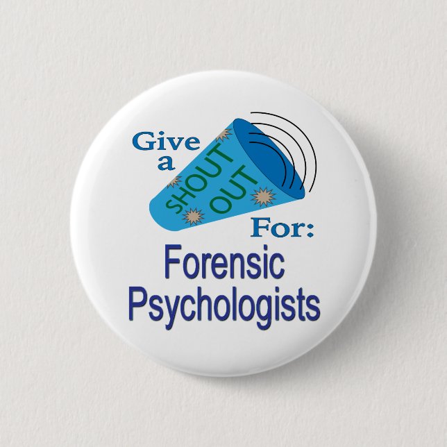 Ruft forensische Psychologen aus Button (Vorderseite)