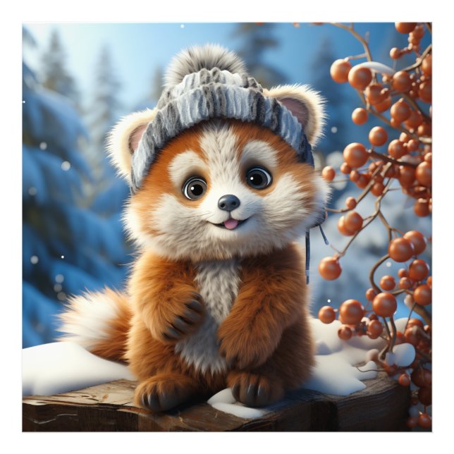 Rufus - Ein bezaubernder roter Panda Fotodruck (Vorne)