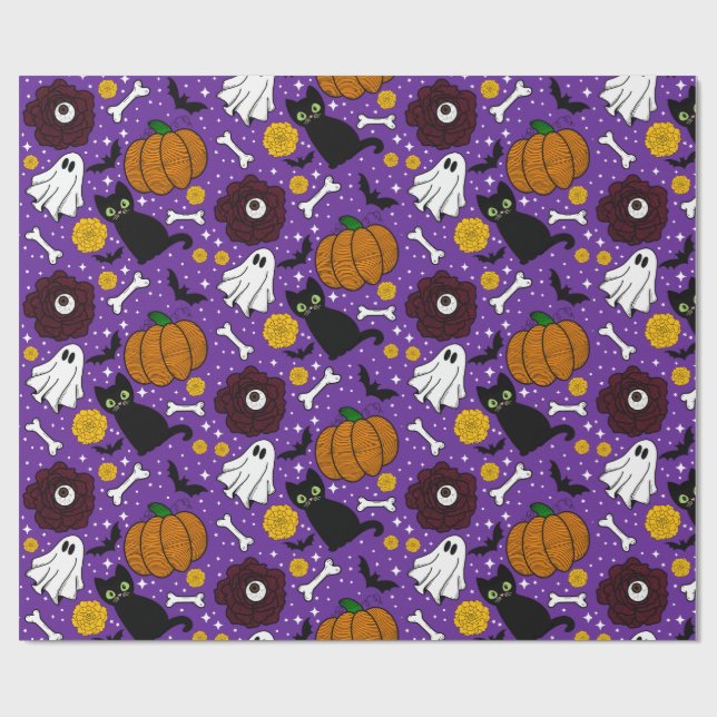 Rufus Halloween Wrapping Paper Geschenkpapier (Flach)