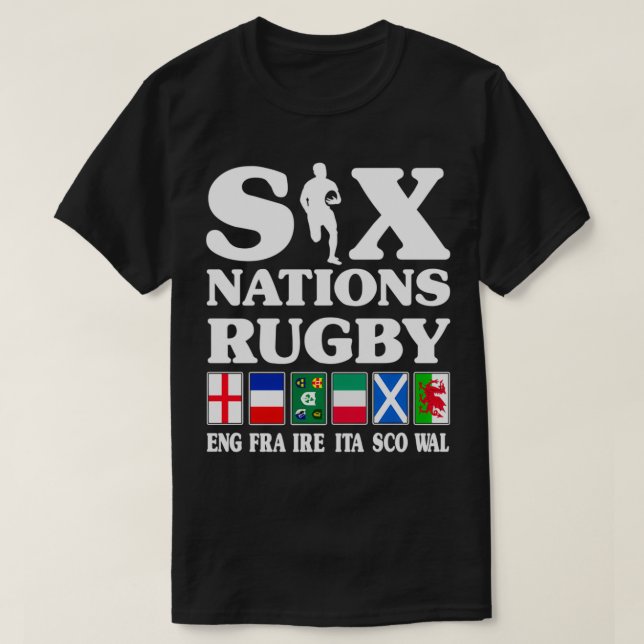 Rugby 6 Nations England Frankreich Irland Italien  T-Shirt (Design vorne)