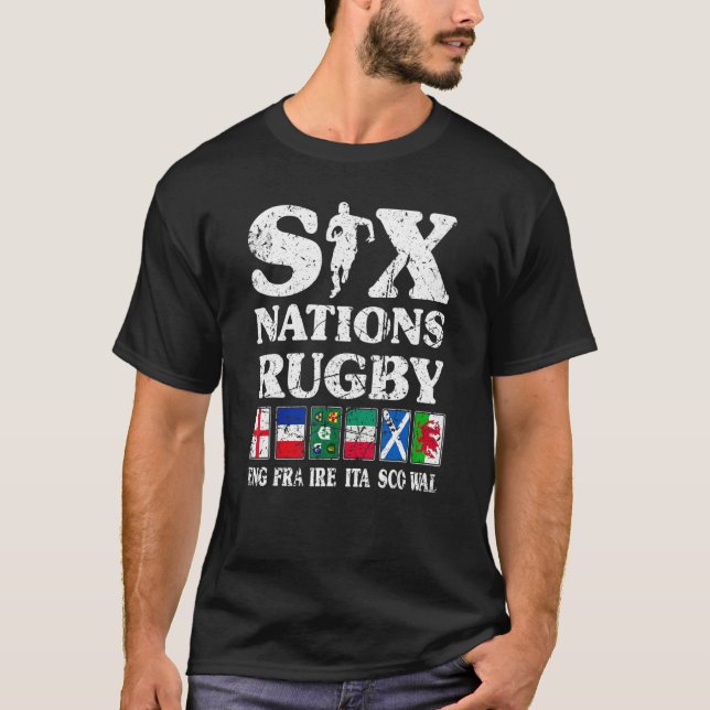 Rugby 6 Nations England Frankreich Irland Italien  T-Shirt (Vorderseite)