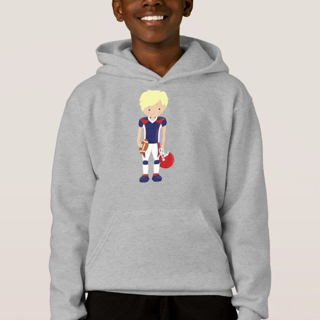 Rugby, American Football, Niedlich Boy, Blond Hair Hoodie (Vorderseite)