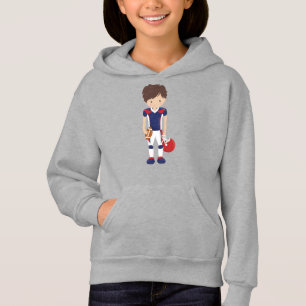 Rugby, American Football, Niedlich Boy, Braun Haar Hoodie
