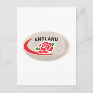 Rugby Ball England Rose Postkarte
