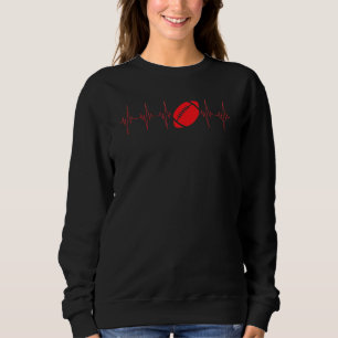Rugby Ball Heartbeat T-Shirt für Diehard Fans Spie Sweatshirt