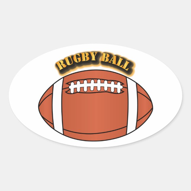 Rugby Ball mit Text Ovaler Aufkleber (Vorderseite)