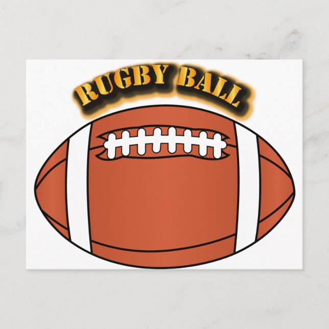 Rugby Ball mit Text Postkarte (Vorderseite)