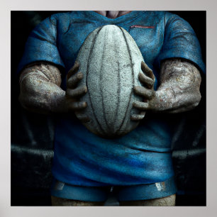Rugby Ball - Rugby Painting Print Poster