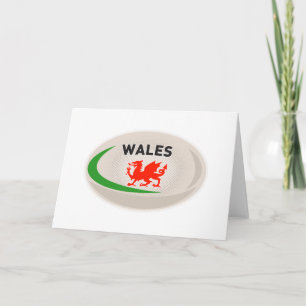 Rugby Ball Wales Welsh Dragon Karte
