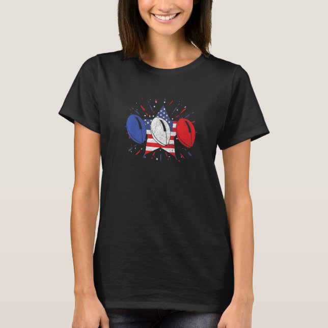 Rugby Balls US American Flag  American Football Pr T-Shirt (Vorderseite)