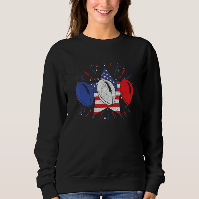 Rugby Balls US American Flag  American Football Sweatshirt (Vorderseite)