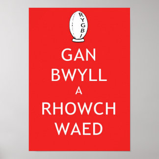 Rugby Behalte Calm & Give Blood (Walisisch) Poster