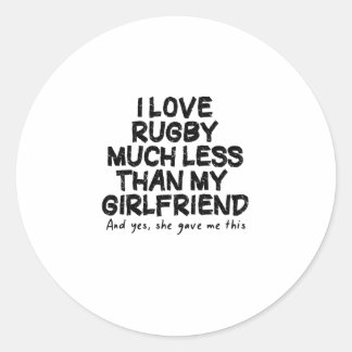 Rugby Boyfriend cool Geburtstagsgeschenk Idee für Runder Aufkleber