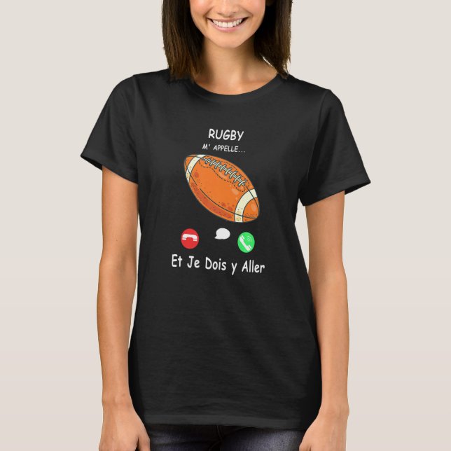 Rugby Call Me And I Must Go in French Premium T-Shirt (Vorderseite)