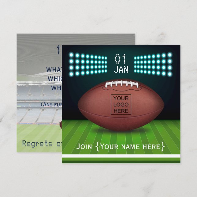 Rugby Celebration Party Einladung Foto hinzufügen (Vorne/Hinten)