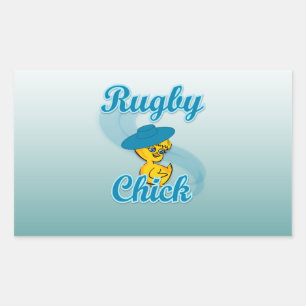 Rugby Chick #3 Rechteckiger Aufkleber