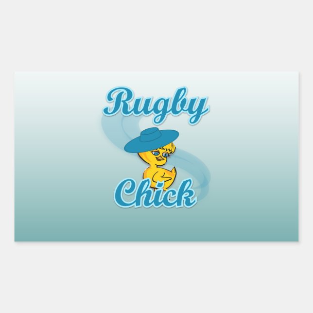Rugby Chick #3 Rechteckiger Aufkleber (Vorderseite)