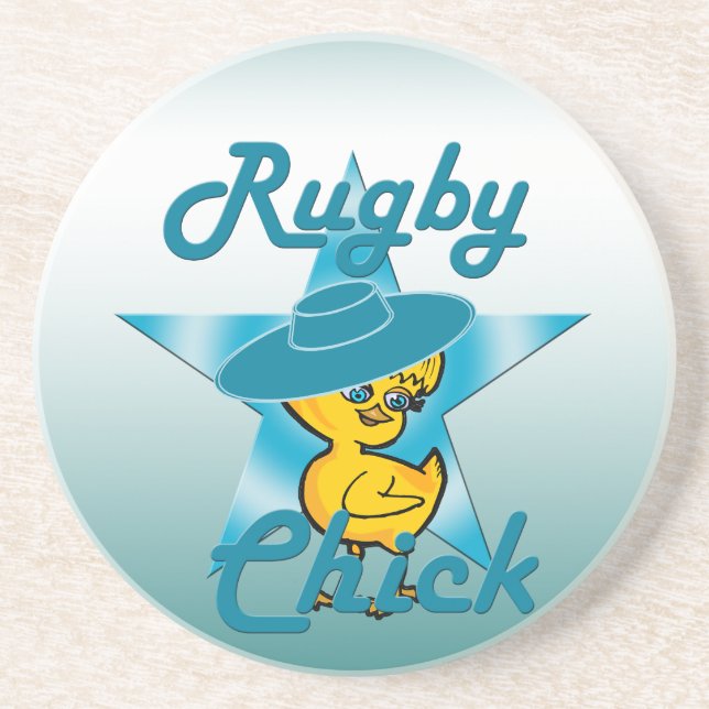 Rugby Chick #7 Sandstein Untersetzer (Vorne)