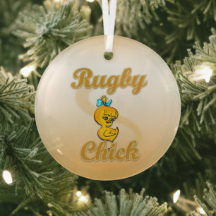 Rugby Chick Ornament Aus Glas