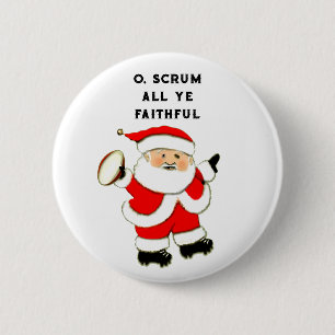 Rugby Christmas Collectible Button