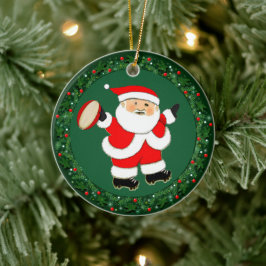 Rugby Christmas Collectible Keramik Ornament