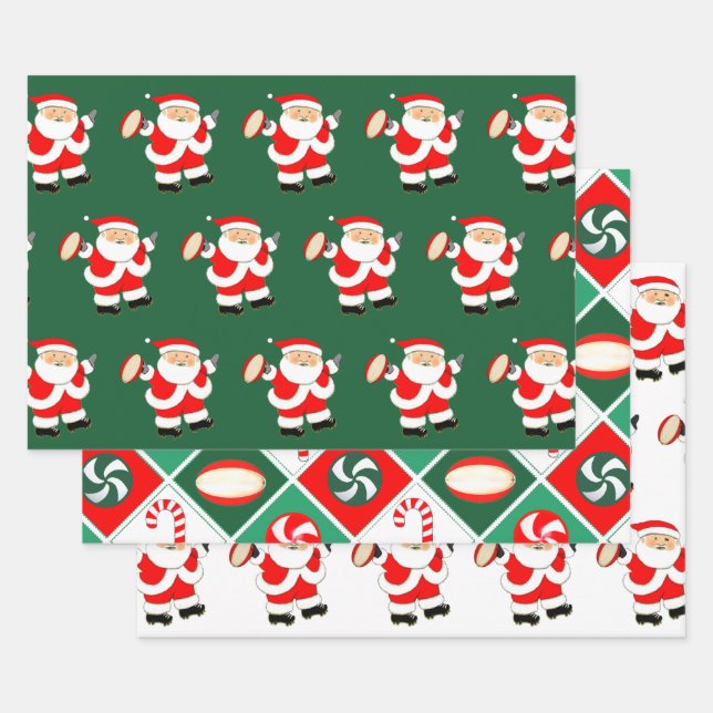 Rugby Christmas Holiday Geschenkpapier Set (Set)