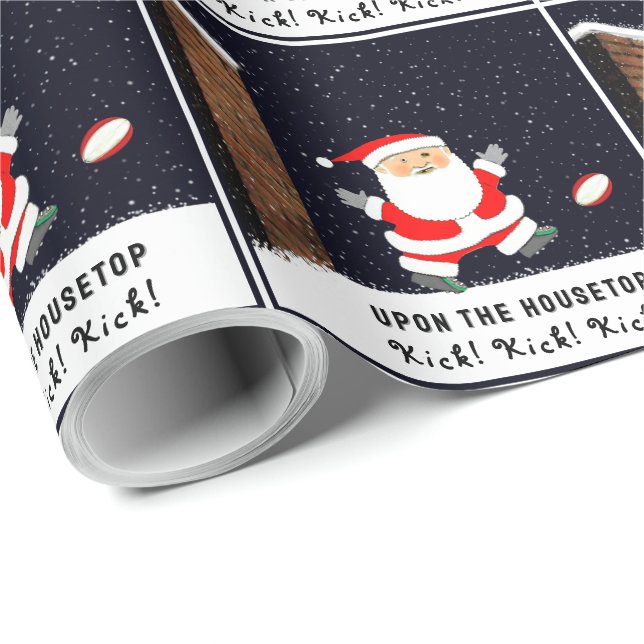 Rugby Christmas Wrapping Paper Geschenkpapier (Rolleneckpunkt)