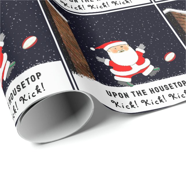 Rugby Christmas Wrapping Paper Geschenkpapier (Rolleneckpunkt)
