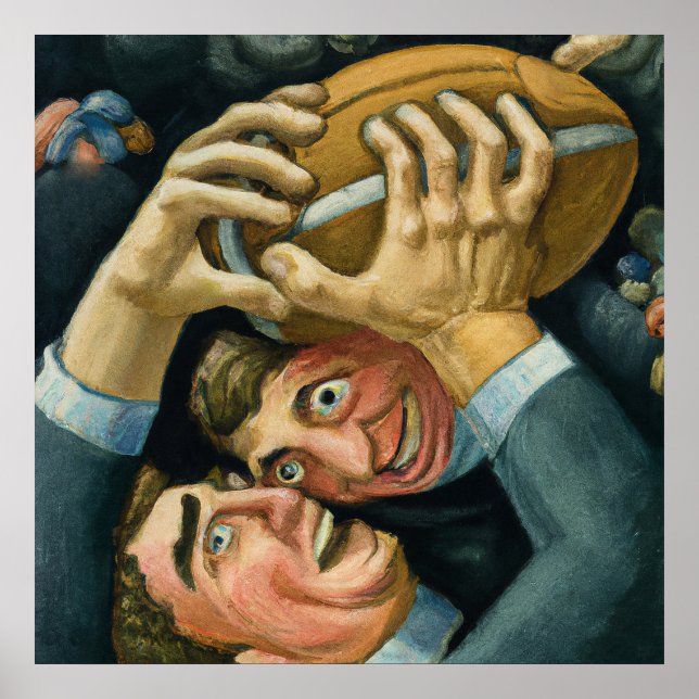 Rugby Combat Art Print Poster (Vorne)
