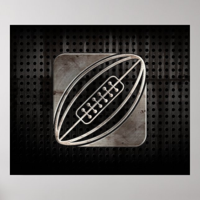 Rugby; Cool Schwarz Poster (Vorne)