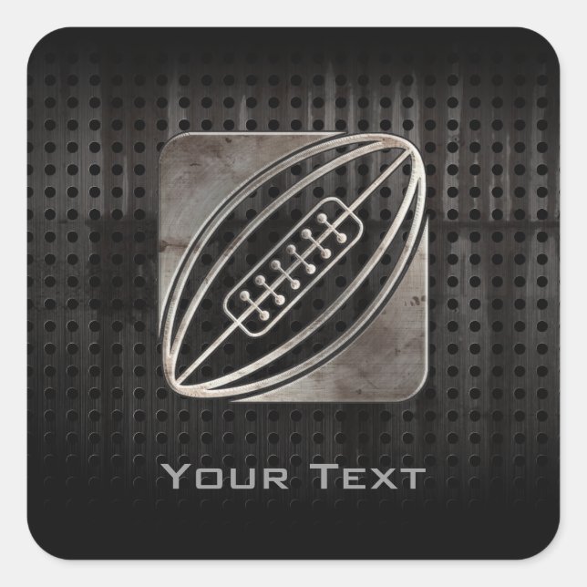 Rugby; Cool Schwarz Quadratischer Aufkleber (Vorderseite)