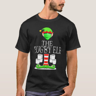 Rugby Elf Wearing Mask Toilettenpapier Weihnachten T-Shirt