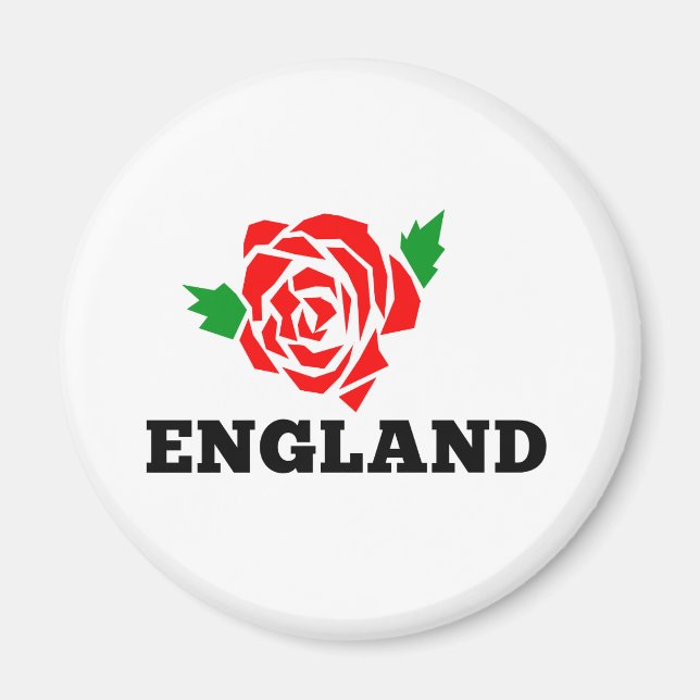 Rugby England Englische Rose Magnet (Vorne)