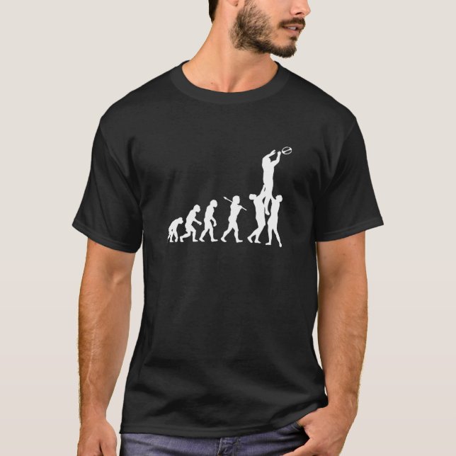Rugby Evolution - Funny Rugby Player Gift T-Shirt (Vorderseite)
