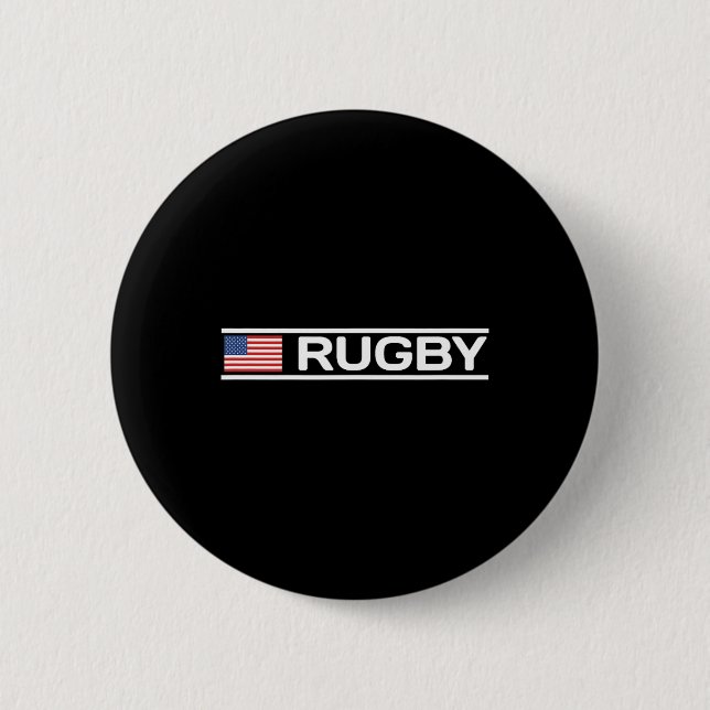Rugby Flagge Amerika  Button (Vorderseite)